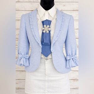 ONE-OF-A-KIND Calvin Klein Blue Necktie Necklace Beautiful Brooch Pearl Necklace